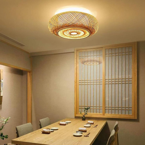 BAMBUSOWA LAMPA SUFITOWA LAMPA WISZĄCA LED 50 CM E27 RĘCZNIE TKANA BAMBUSOWA LAMPA SUFITOWA LAMPA WISZĄCA LED 50 CM E27 RĘCZNIE TKANA