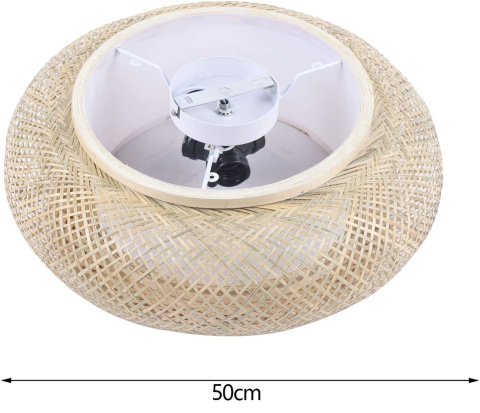 BAMBUSOWA LAMPA SUFITOWA LAMPA WISZĄCA LED 50 CM E27 RĘCZNIE TKANA BAMBUSOWA LAMPA SUFITOWA LAMPA WISZĄCA LED 50 CM E27 RĘCZNIE TKANA