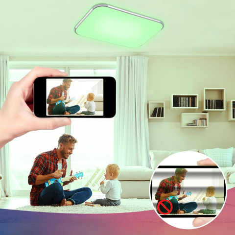 Lampa sufitowa RGB Aufun 48W plafon LED ściemniana pilot 48W 3600-4320LM Lampa sufitowa RGB Aufun 48W plafon LED ściemniana pilot 48W 3600-4320LM