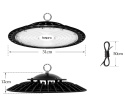 Żyrandol przemysłowy UFO LED czarna warsztatowa 200W lampa sufitowa 5000K Żyrandol przemysłowy UFO LED czarna warsztatowa 200W lampa sufitowa 5000K