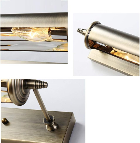 Lampa kinkiet łazienkowy LED nad lustro zdjęcia złoty 43cm 2xE14 ścienny Lampa kinkiet łazienkowy LED nad lustro zdjęcia złoty 43cm 2xE14 ścienny