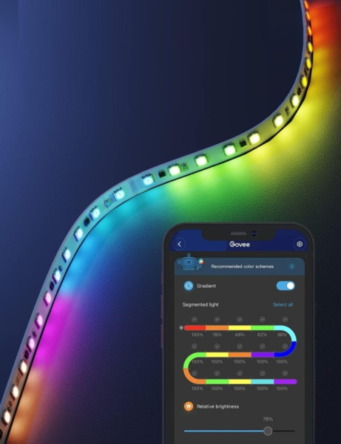 TAŚMA LED GOVEE H6125 STEROWANIE KOLORAMI RGBIC LED STRIP LIGHT 5M TAŚMA LED GOVEE H6125 STEROWANIE KOLORAMI RGBIC LED STRIP LIGHT 5M