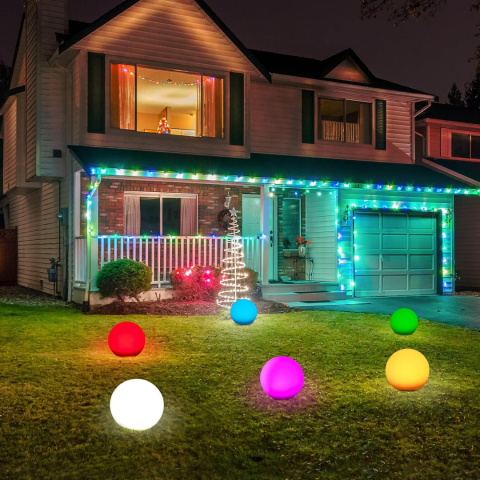lampa ogrodowa zewnętrzna LED 4 białe kule RGB ściemniane sterowanie pilot lampa ogrodowa zewnętrzna LED 4 białe kule RGB ściemniane sterowanie pilot