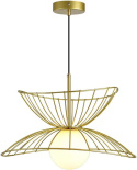 Present LAMPA KLOSZ ŻYRANDOL ZŁOTY METAL SZKLANY KLOSZ Present LAMPA KLOSZ ŻYRANDOL ZŁOTY METAL SZKLANY KLOSZ