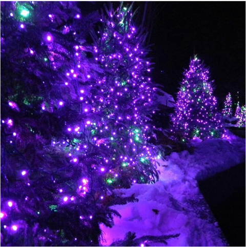 Lampki choinkowe 200LED lila zewnętrzne wewnętrzne świąteczne 8 trybów Lampki choinkowe 200LED lila zewnętrzne wewnętrzne świąteczne 8 trybów