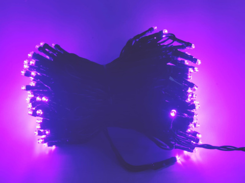 Lampki choinkowe 200LED lila zewnętrzne wewnętrzne świąteczne 8 trybów Lampki choinkowe 200LED lila zewnętrzne wewnętrzne świąteczne 8 trybów
