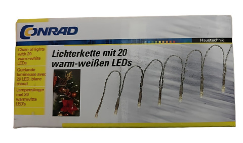 Ozdobne lampki dekoracyjne 20 LED biały 435cm zasilanie bateria Ozdobne lampki dekoracyjne 20 LED biały 435cm zasilanie bateria