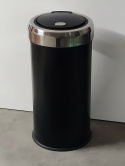ŚMIETNIK METALOWY CZARNY SREBRNY KOSZ z wiadrem 30 L push ŚMIETNIK METALOWY CZARNY SREBRNY KOSZ z wiadrem 30 L push