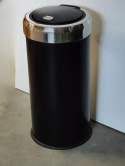 ŚMIETNIK METALOWY CZARNY SREBRNY KOSZ z wiadrem 30 L push ŚMIETNIK METALOWY CZARNY SREBRNY KOSZ z wiadrem 30 L push