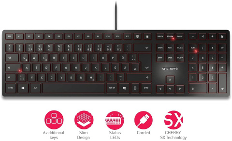 Klawiatura Cherry KC 6000 Slim metal USB QWERTZ Klawiatura Cherry KC 6000 Slim metal USB QWERTZ