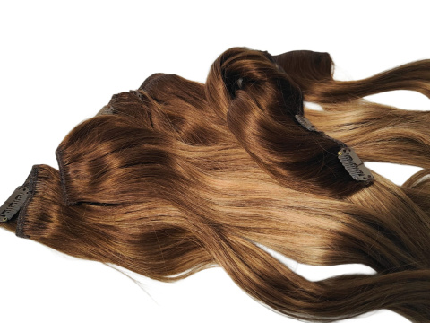 LaaVoo Dopinki do przedłużania włosów z klipsami włosy naturalne 35 CM 120 G Remy LaaVoo Dopinki do przedłużania włosów z klipsami włosy naturalne 35 CM 120 G Remy
