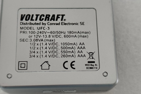 Ładowarka mikroprocesorowa AA AAA Voltcraft UFC-3 Ładowarka mikroprocesorowa AA AAA Voltcraft UFC-3