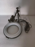 LAMPA RING Statyw z lampą pierścieniową 16 CM led makijaż do zdjęć wideokonferencji LAMPA RING Statyw z lampą pierścieniową 16 CM led makijaż do zdjęć wideokonferencji