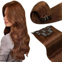 LaaVoo Dopinki do przedłużania włosów z klipsami włosy naturalne 40 CM 120 G Remy LaaVoo Dopinki do przedłużania włosów z klipsami włosy naturalne 40 CM 120 G Remy