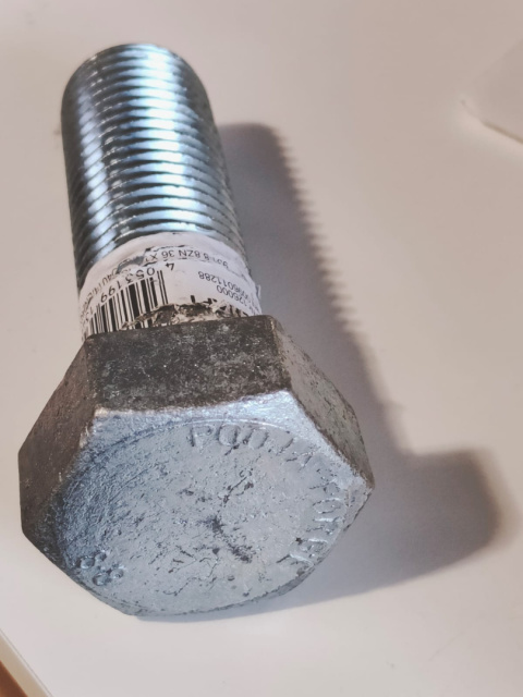 Śruba z łbem sześciokątnym, DIN 931, M36, 110mm Śruba z łbem sześciokątnym, DIN 931, M36, 110mm
