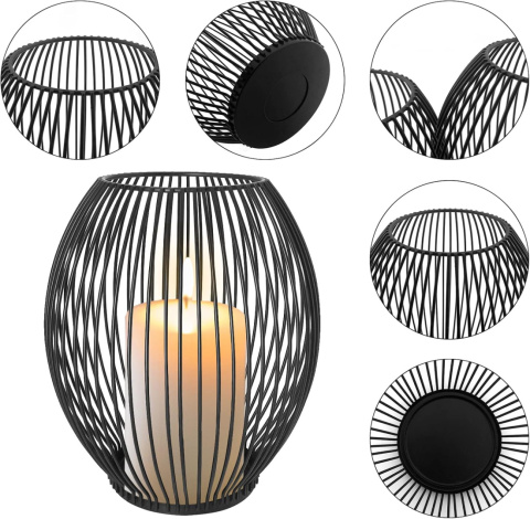 3 sztuki duży stojak wazon kwietnik świecznik lampion owalny metalowy 3 sztuki duży stojak wazon kwietnik świecznik lampion owalny metalowy