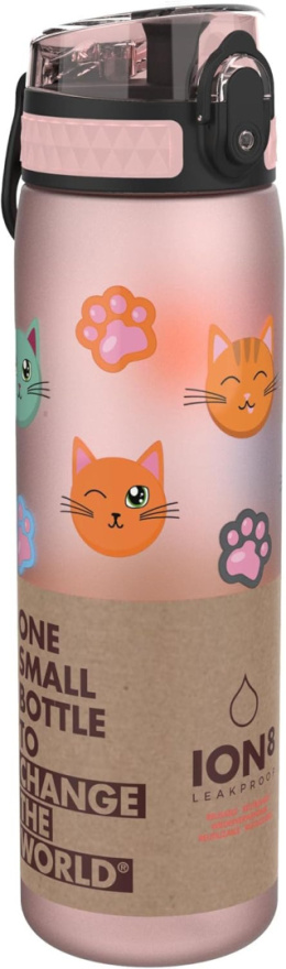Ion8 Slim szczelna Butelka na wodę Bez BPA Koty 600 ml bidon kotki