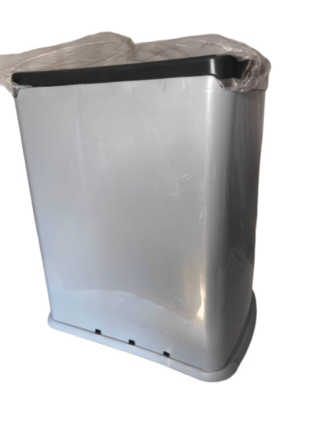 Kosz na śmieci sorter śmietnik Gumar z pedałem 7+15 L jasnosrebrny KEEEPER Kosz na śmieci sorter śmietnik Gumar z pedałem 7+15 L jasnosrebrny KEEEPER