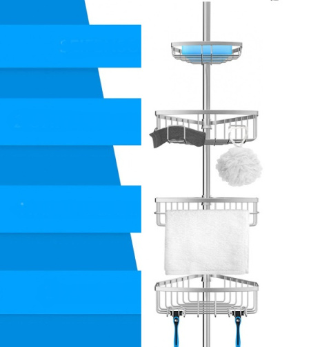 Półka łazienkowa teleskopowa narożna EDELHAND 105-270cm Półka łazienkowa teleskopowa narożna EDELHAND 105-270cm