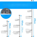 Półka łazienkowa teleskopowa narożna EDELHAND 105-270cm