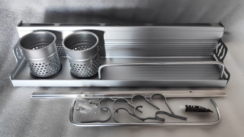 Połka kuchenna organizer wieszak regał ścienny magazynowy wielofunkcyjny aluminium Połka kuchenna organizer wieszak regał ścienny magazynowy wielofunkcyjny aluminium
