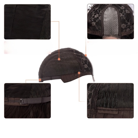 Peruka syntetyczna JessLab z grzywką włosy czarne brązowe bob 30 cm Peruka syntetyczna JessLab z grzywką włosy czarne brązowe bob 30 cm