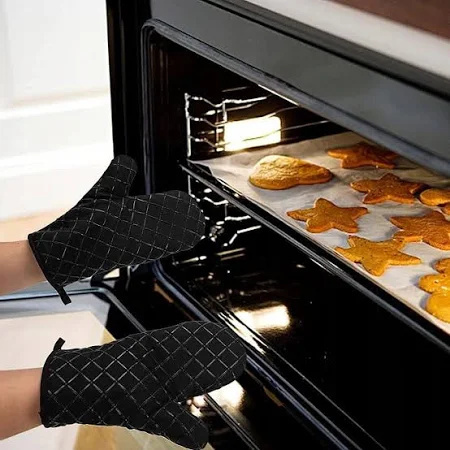 Rękawice kuchenne antypoślizgowe Premium do 240 °C Voarge Czarne Rękawice kuchenne antypoślizgowe Premium do 240 °C Voarge Czarne