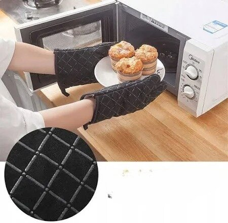 Rękawice kuchenne antypoślizgowe Premium do 240 °C Voarge Czarne Rękawice kuchenne antypoślizgowe Premium do 240 °C Voarge Czarne