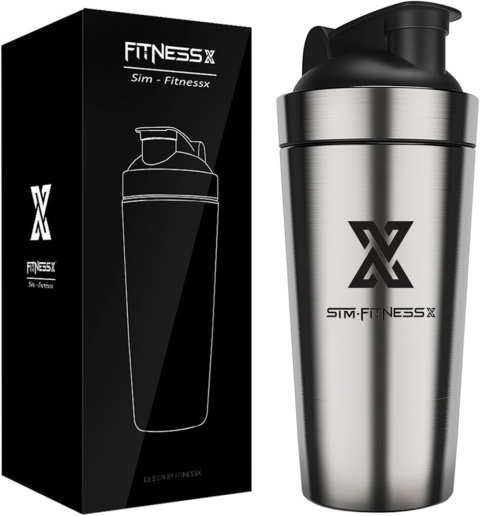 X SIM FITNESSX Shaker stal nierdzewna bidon sportowy shakera X SIM FITNESSX