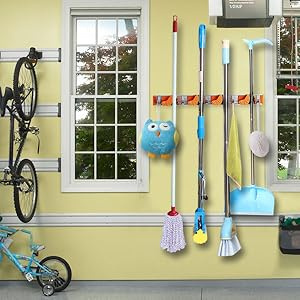 Vicloon Wielofunkcyjny uchwyt na miotły mop ścienny organizer wieszak Vicloon Wielofunkcyjny uchwyt na miotły mop ścienny organizer wieszak