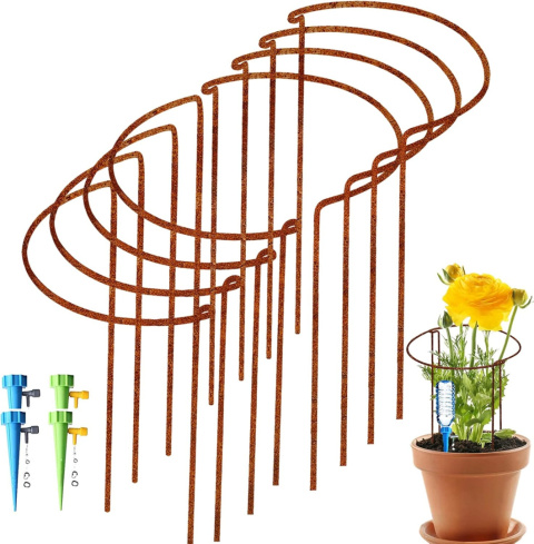 8szt podpora 50 cm obejma metal do roślin hortensji kwiatów obramówka wspornik krawędź ogrodowa