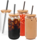 Szklanki do piwa z pokrywkami i słomką kształt puszki koktajl smoothie drink Szklanki do piwa z pokrywkami i słomką kształt puszki koktajl smoothie drink