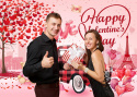 Tło fotograficzne do zdjęć walentynkowe miłość Happy Valentines Day 240 x 180 cm