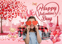 Tło fotograficzne do zdjęć walentynkowe miłość Happy Valentines Day 240 x 180 cm