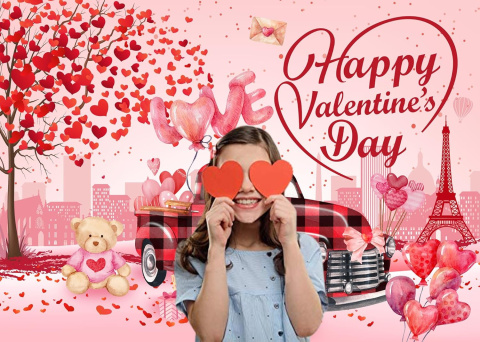 Tło fotograficzne do zdjęć walentynkowe miłość Happy Valentines Day 240 x 180 cm Tło fotograficzne do zdjęć walentynkowe miłość Happy Valentines Day 240 x 180 cm