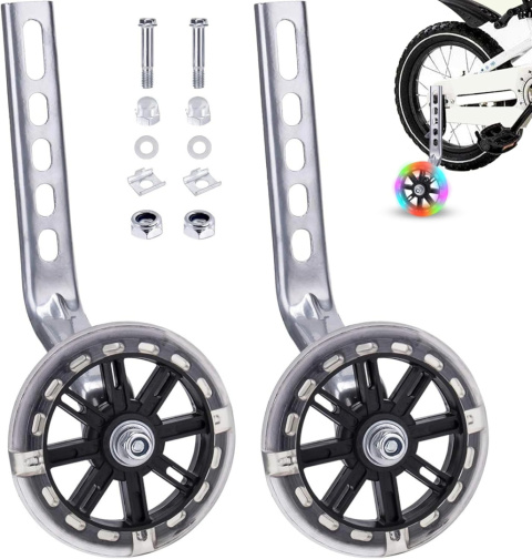 Kółka podporowe boczne do roweru 12-20 z LED uniwersalne świecące Kółka podporowe boczne do roweru 12-20 z LED uniwersalne świecące