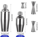 Zestaw BARMAŃSKI do koktajli drinków STAL 5 szt shaker 350 ml 750 ml 3x jigger Zestaw BARMAŃSKI do koktajli drinków STAL 5 szt shaker 350 ml 750 ml 3x jigger