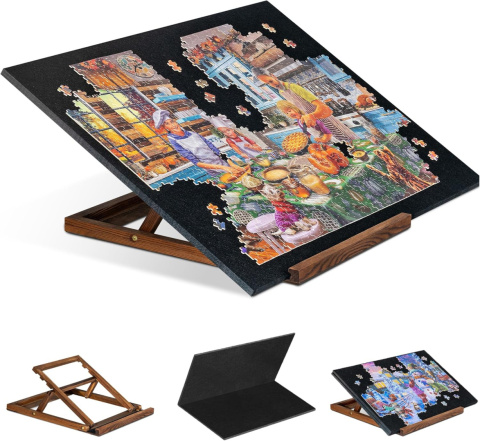 mata z podpórką regulowana stolik do układania puzzli składana plansza sztaluga mata z podpórką regulowana stolik do układania puzzli składana plansza sztaluga