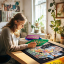 mata z podpórką regulowana stolik do układania puzzli składana plansza sztaluga mata z podpórką regulowana stolik do układania puzzli składana plansza sztaluga