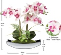 Phalaenopsis kwiat w srebrnej doniczce orchidea sztuczna dekoracja