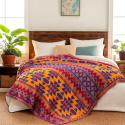 piękny koc narzuta bieżnik bawełniany tkany koc z frędzlami boho 180x130 piękny koc narzuta bieżnik bawełniany tkany koc z frędzlami boho 180x130