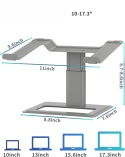 Regulowany stojak na laptopa PODSTAWKA POD pc notebook holder 10–17,3 aluminium Regulowany stojak na laptopa PODSTAWKA POD pc notebook holder 10–17,3 aluminium