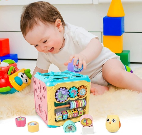 Kostka edukacyjna gry kolory kształty muzyka dźwięki zabawka edukacyjna Kostka edukacyjna gry kolory kształty muzyka dźwięki zabawka edukacyjna