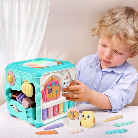Kostka edukacyjna gry kolory kształty muzyka dźwięki zabawka edukacyjna Kostka edukacyjna gry kolory kształty muzyka dźwięki zabawka edukacyjna