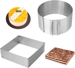 Forma ring regulowany do ciasta tortu RANT CUKIERNICZY2 szt skala miarka