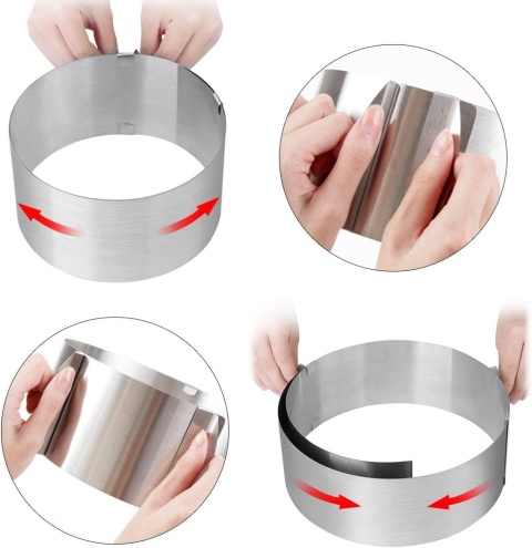Forma ring regulowany do ciasta tortu RANT CUKIERNICZY2 szt skala miarka Forma ring regulowany do ciasta tortu RANT CUKIERNICZY2 szt skala miarka