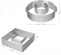 Forma ring regulowany do ciasta tortu RANT CUKIERNICZY2 szt skala miarka Forma ring regulowany do ciasta tortu RANT CUKIERNICZY2 szt skala miarka