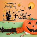 Naklejki ścienne meble 90x60 cm Halloween 36 szt czarownica dynia