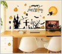 Naklejki ścienne meble 90x60 cm Halloween 36 szt czarownica dynia