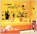 Naklejki ścienne meble 90x60 cm Halloween 36 szt czarownica dynia